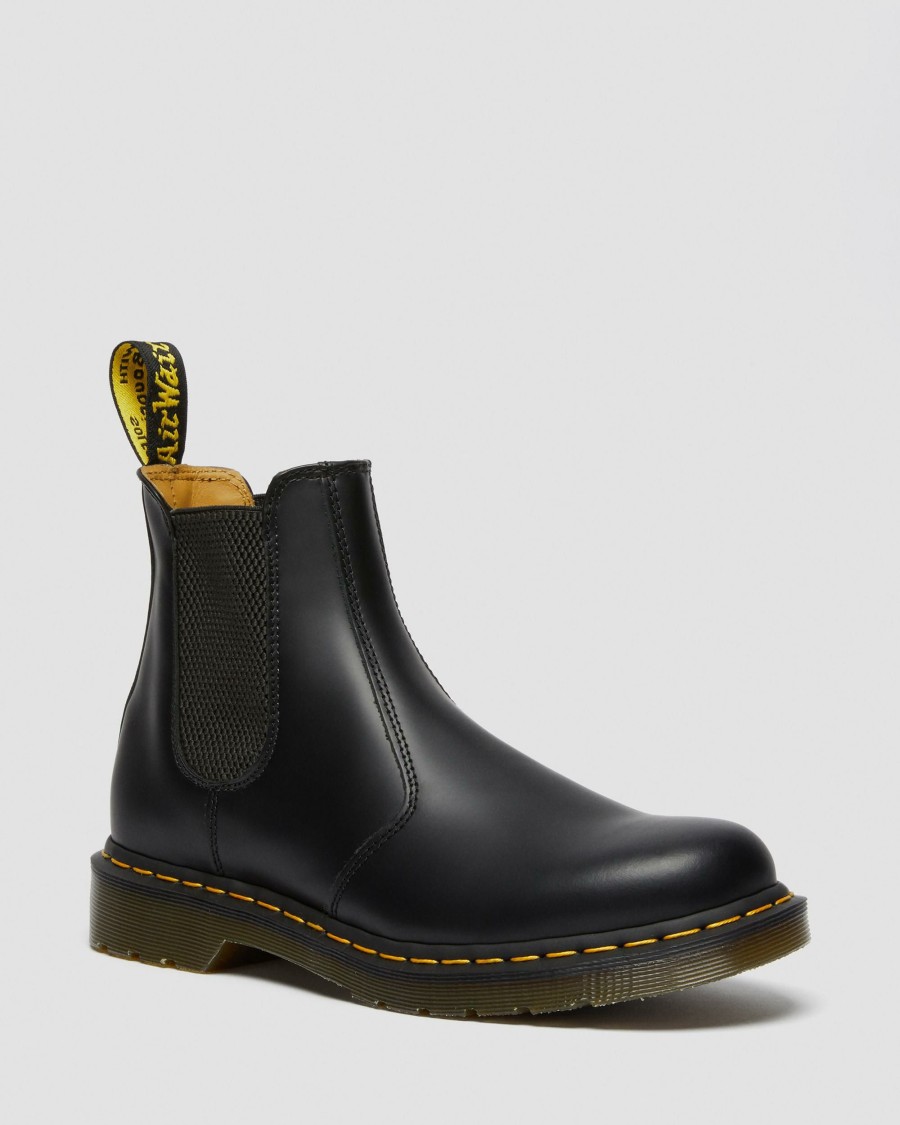 Men * | 2976 Yellow Stitch Smooth Leather Chelsea Boots Classical