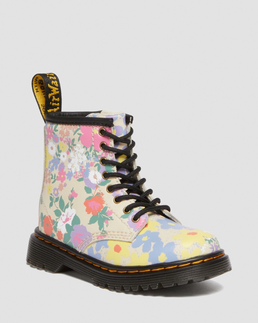 Kids * | Toddler 1460 Floral Mash Up Leather Lace Up Boots Online Discount