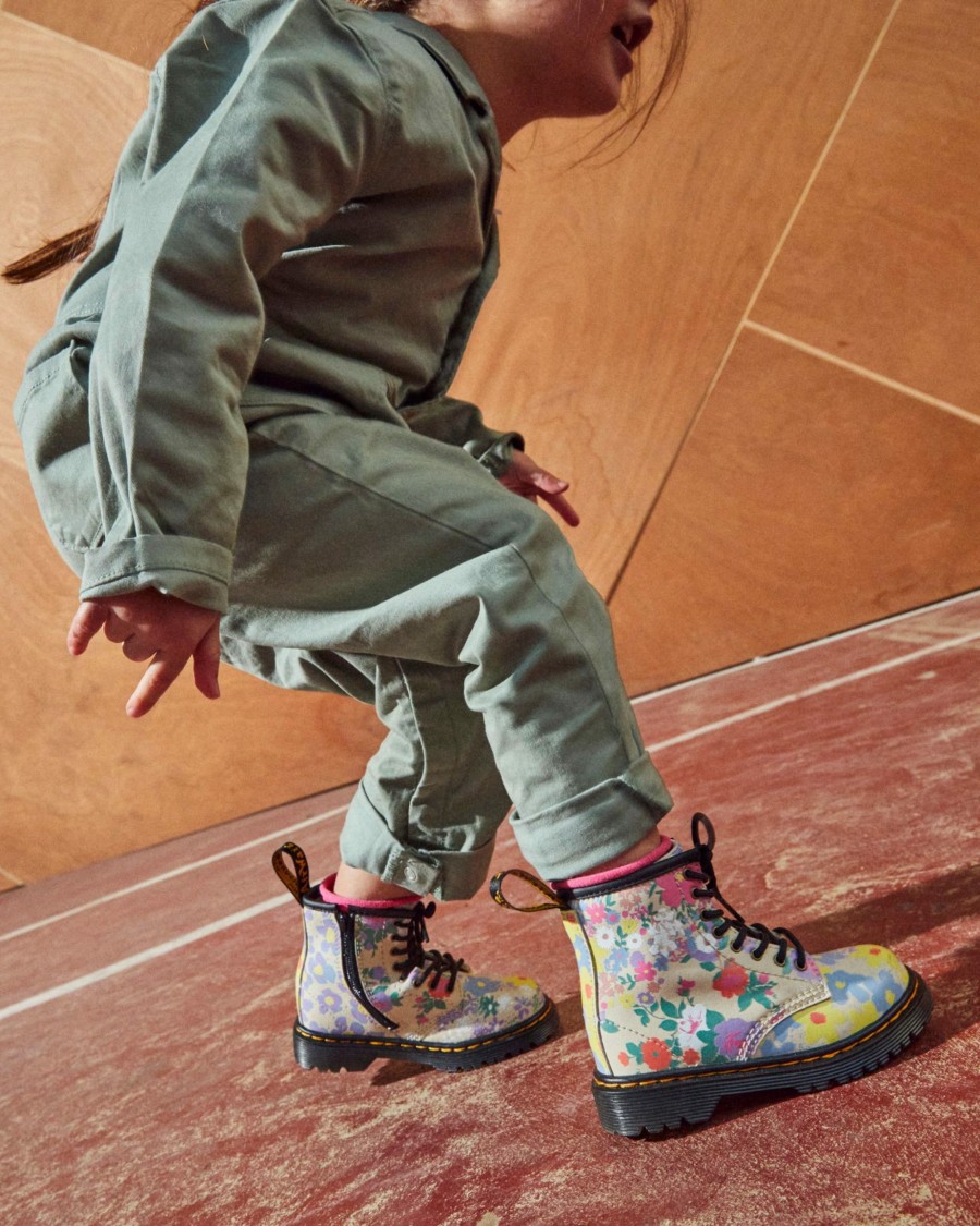 Kids * | Toddler 1460 Floral Mash Up Leather Lace Up Boots Online Discount