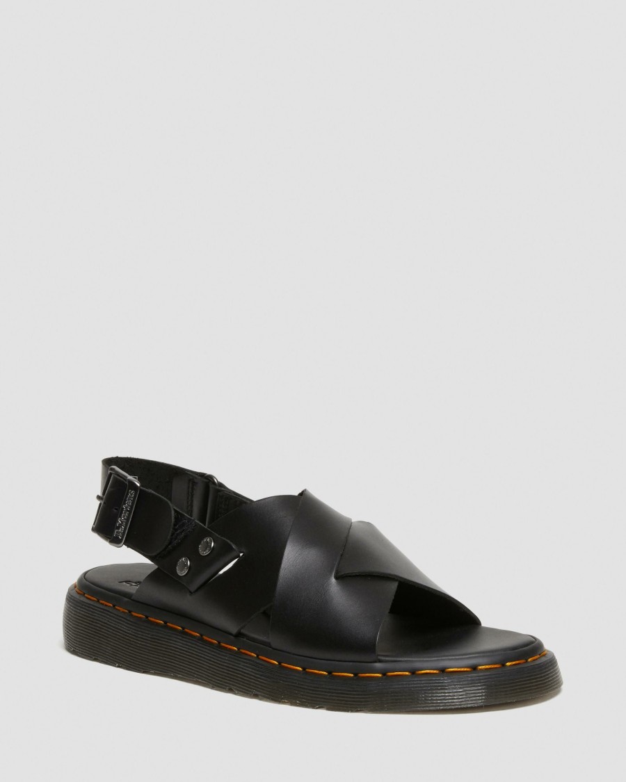 Men * | Zane Brando Leather Slingback Sandals Fashionable