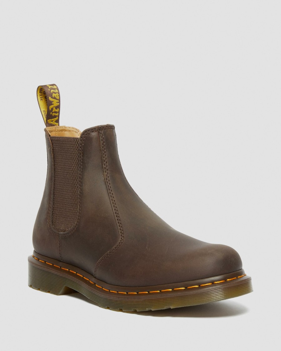 Men * | 2976 Yellow Stitch Crazy Horse Leather Chelsea Boots Quality Guarantee