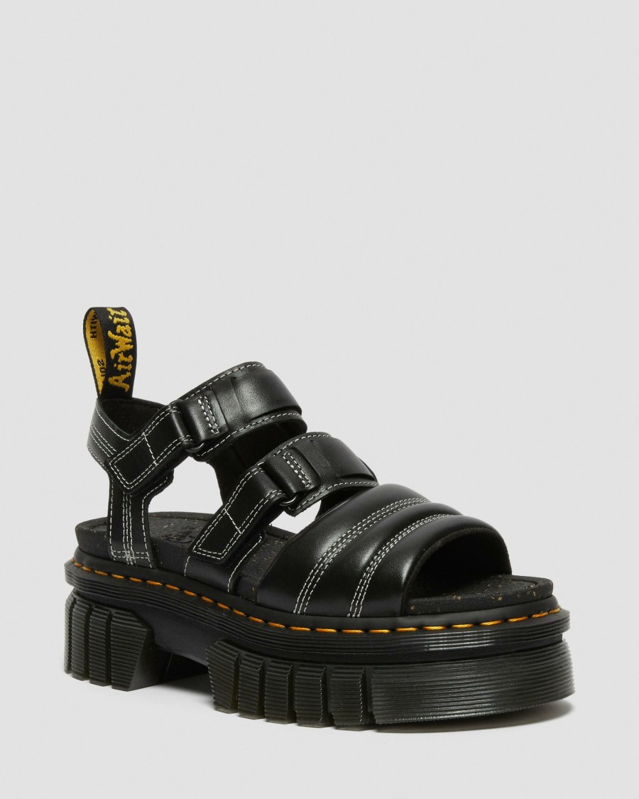 Women * | Ricki Nappa Lux Leather 3-Strap Sandals Top Selling