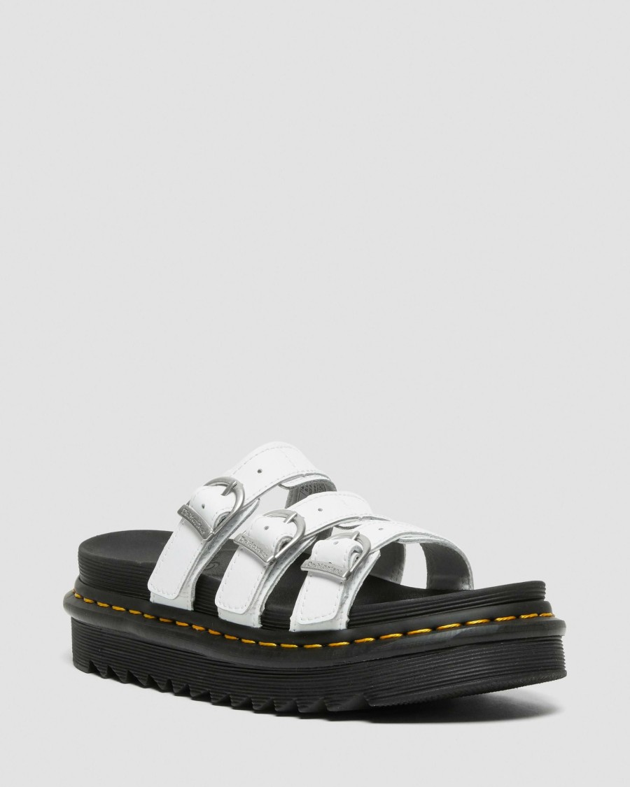 Women * | Blaire Leather Slide Sandals Special Style