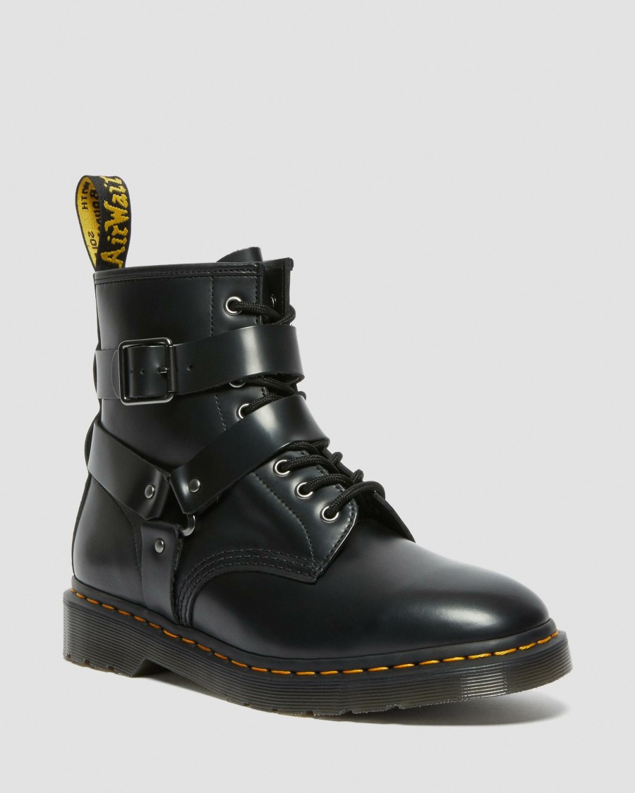 Men * | Cristofor Leather Harness Lace Up Boots Special