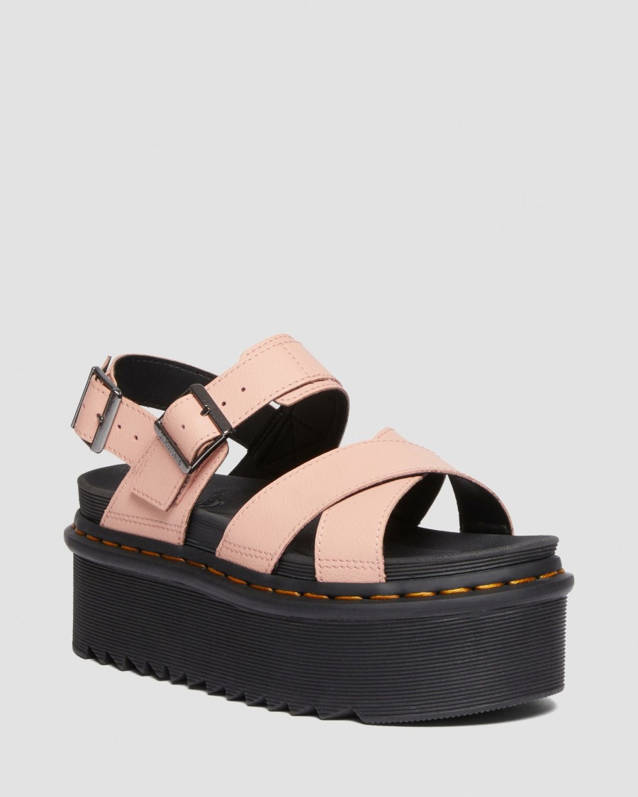 Women * | Voss Ii Athena Leather Strap Platform Sandals Top Selling