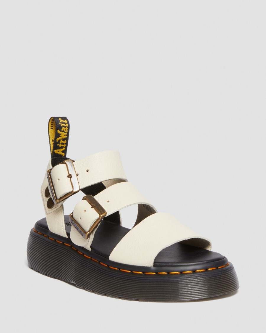 Women * | Gryphon Pisa Leather Platform Sandals Flash Sale