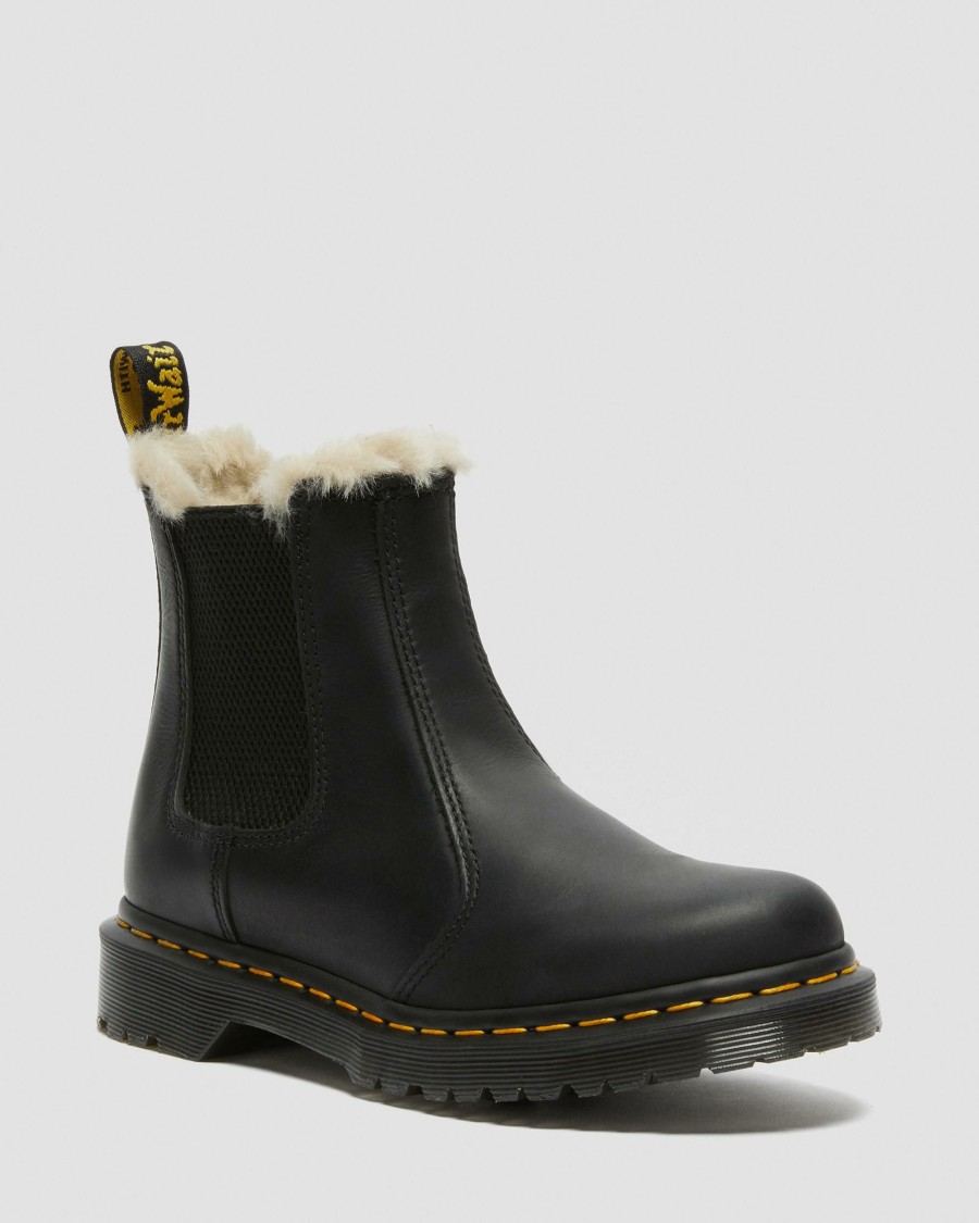 Women * | 2976 Women'S Faux Fur Lined Chelsea Boots Flash Sale