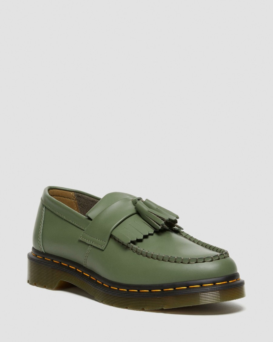 Men * | Adrian Yellow Stitch Leather Tassel Loafers Online Discount