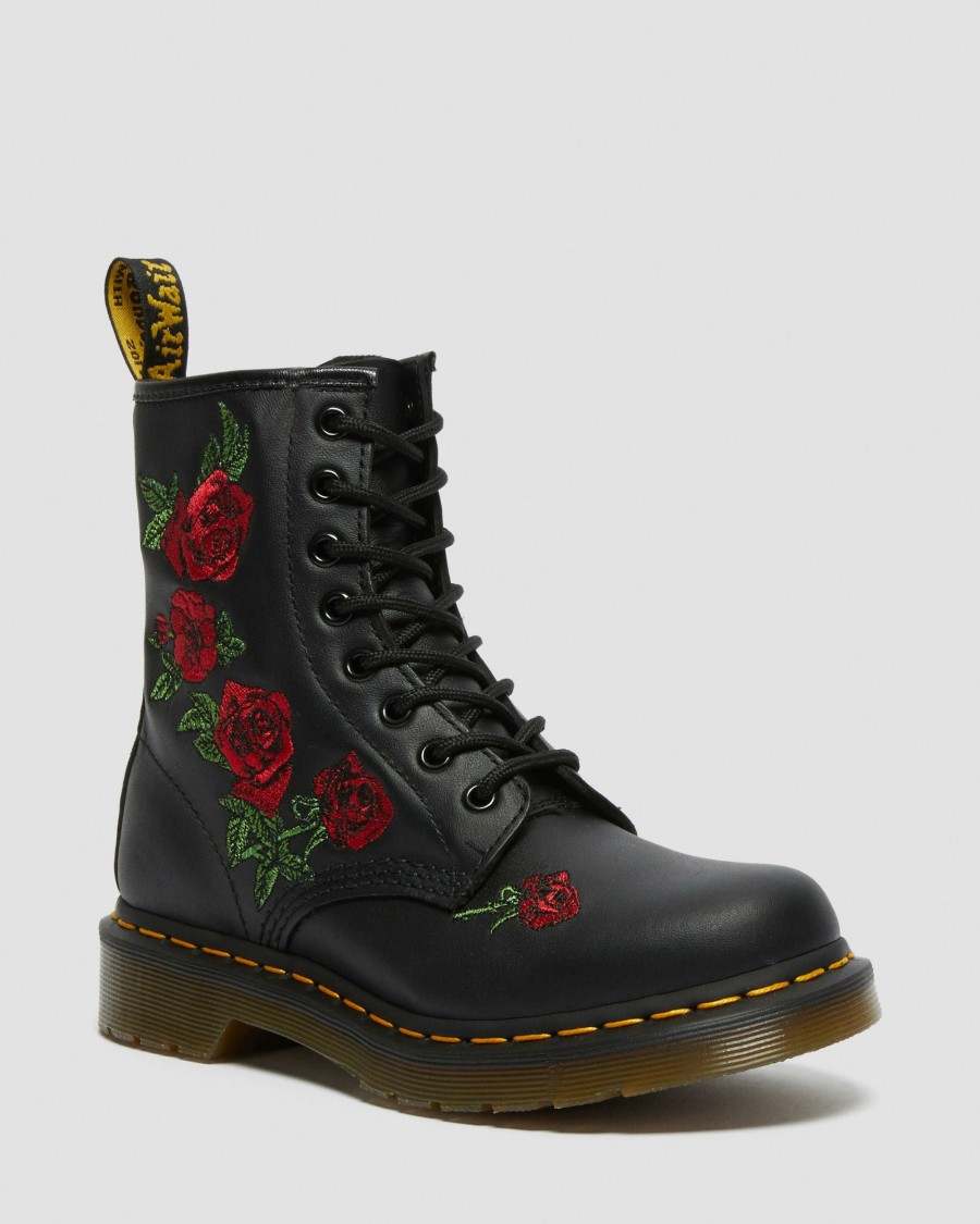 Women * | 1460 Vonda Floral Leather Lace Up Boots Reliable Quality