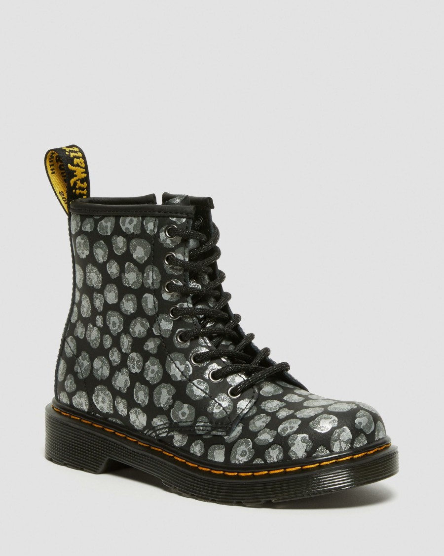 Kids * | Junior 1460 Leopard Hydro Leather Lace Up Boots Online Discount