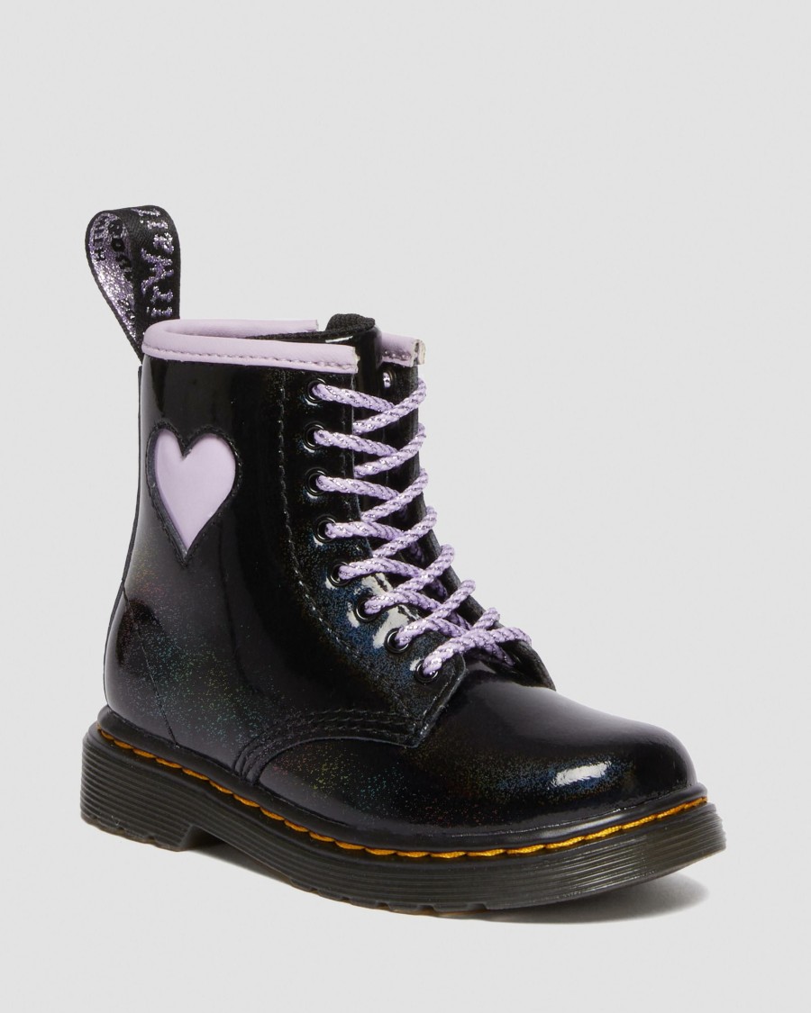 Kids * | Toddler 1460 Shimmer Heart Lace Up Boots Hot Selling