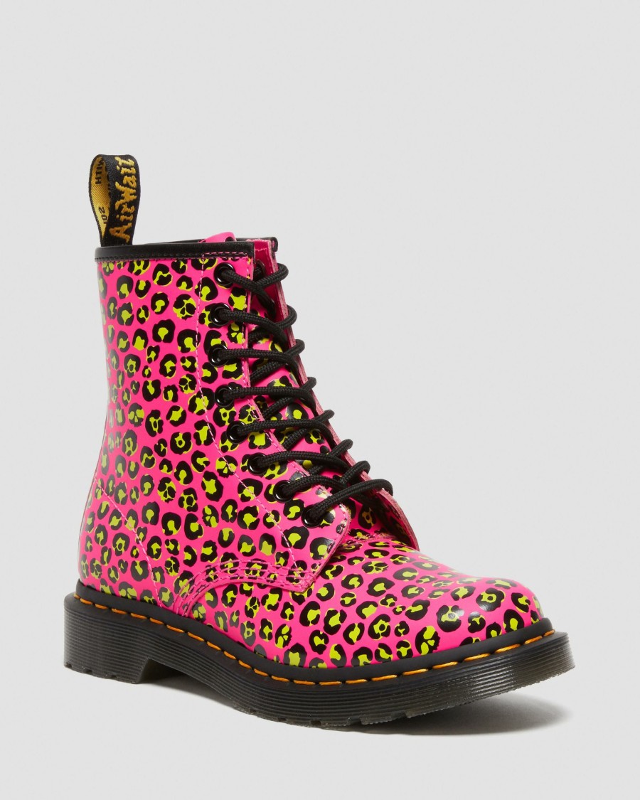 Originals * | 1460 Women'S Leopard Smooth Leather Lace Up Boots Special Style